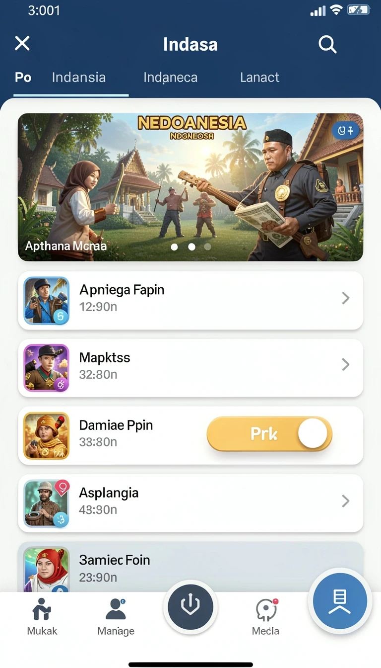 supersvip - Tampilan awal yang menarik dengan pilihan karakter.